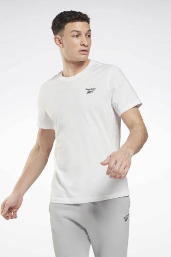 Reebok ανδρικό T-shirt με logo print στο στήθος - RCS24TS/100054977M Λευκό L